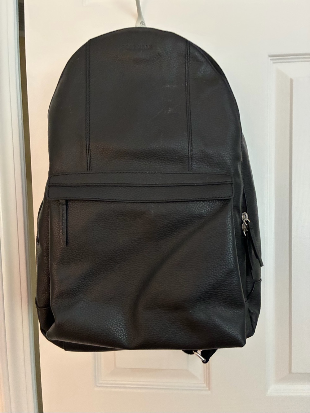 Cole Haan Men's Black Leather Backpack - Modern Minimalist Carry